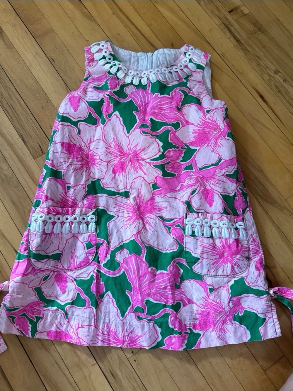 Lilly Pulitzer Pink & Green Floral Sleeveless Shift Dress